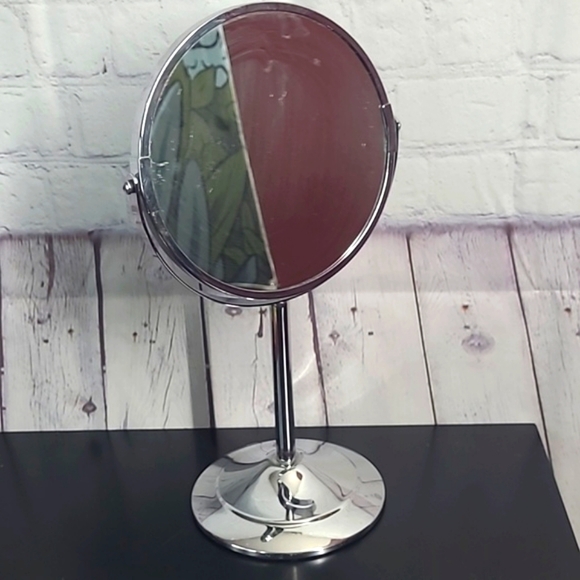 3X & Regular Beauty Magnifying Two-Sided Makeup Mirror Silver Tone 13 Inches - Picture 3 of 11